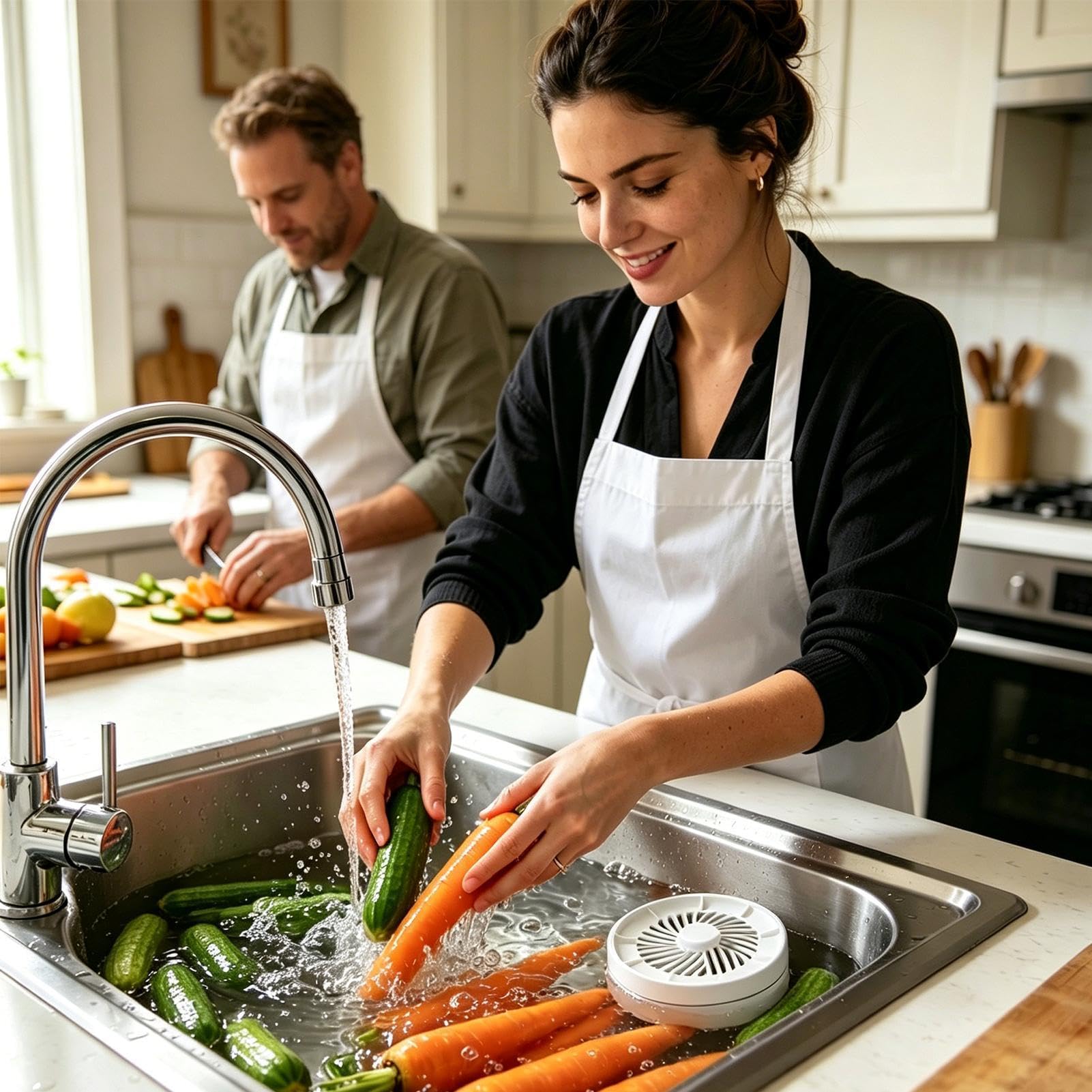 Pulitore per frutta ad ultrasuoni, rondella alimentare impermeabile, purificatore per prodotti alimentato tramite USB con pulizia profonda, dispositivo portatile per la pulizia della cucina,