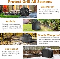 Vista 7 de Cubierta para parrilla, cubierta de parrilla de gas de 65 pulgadas resistente para barbacoa al aire libre, cubiertas de parrilla Charbroil