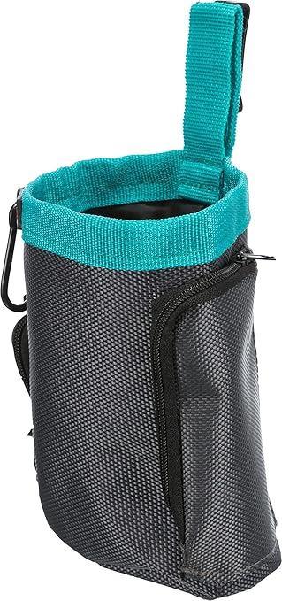 Trixie: - Baggy 2 in 1 Snack Bag for Dogs | Dual Functioning Baggy to Carry on Pet Adventures | Doubles as a Doggy Dirt Bag Dispenser on One Side | Attaches to Your Belt with a Clip and Loop Feature