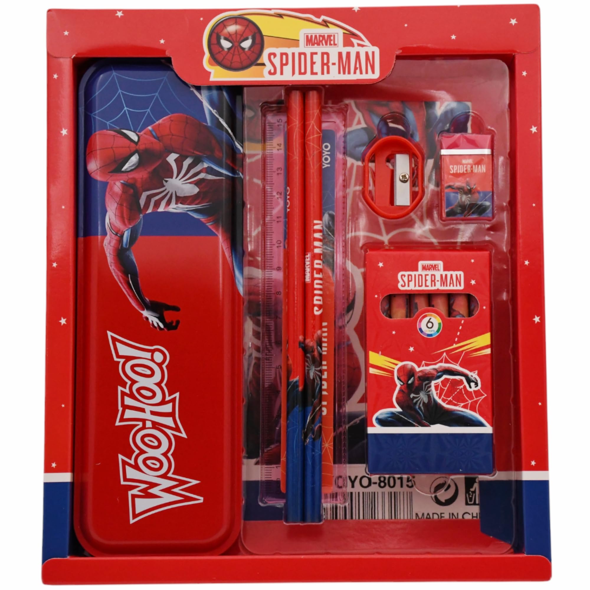 Afi Decor Marvel Spiderman Metal Pencil Case Stationery Kit Pen,Eraser, Scale, Sharpener Crayons and Latest Gift Set (B0D5J52NCX) Amazon Price History, Amazon Price Tracker
