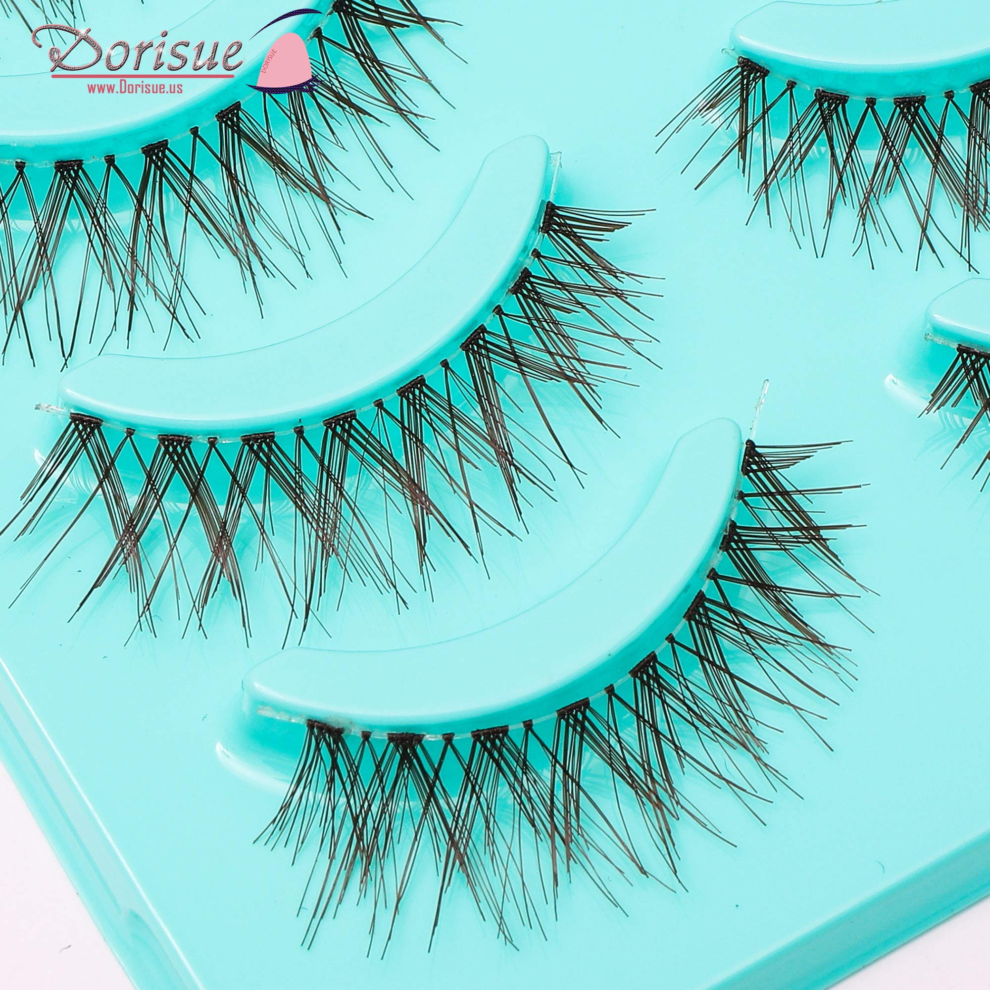 DorisueWispy eyelashes Brown lashes Natural looking false eyelashes Lightweight Reuseable 5 Pair Set X4