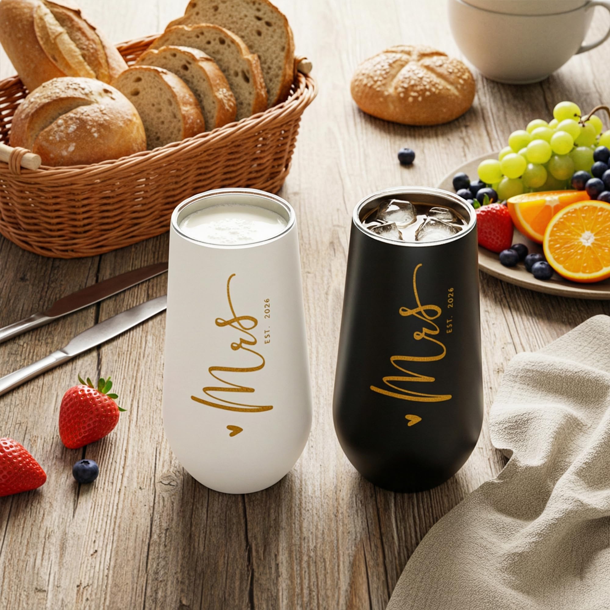Mr & Mrs Champagne Flutes - Wedding Gift Set -3