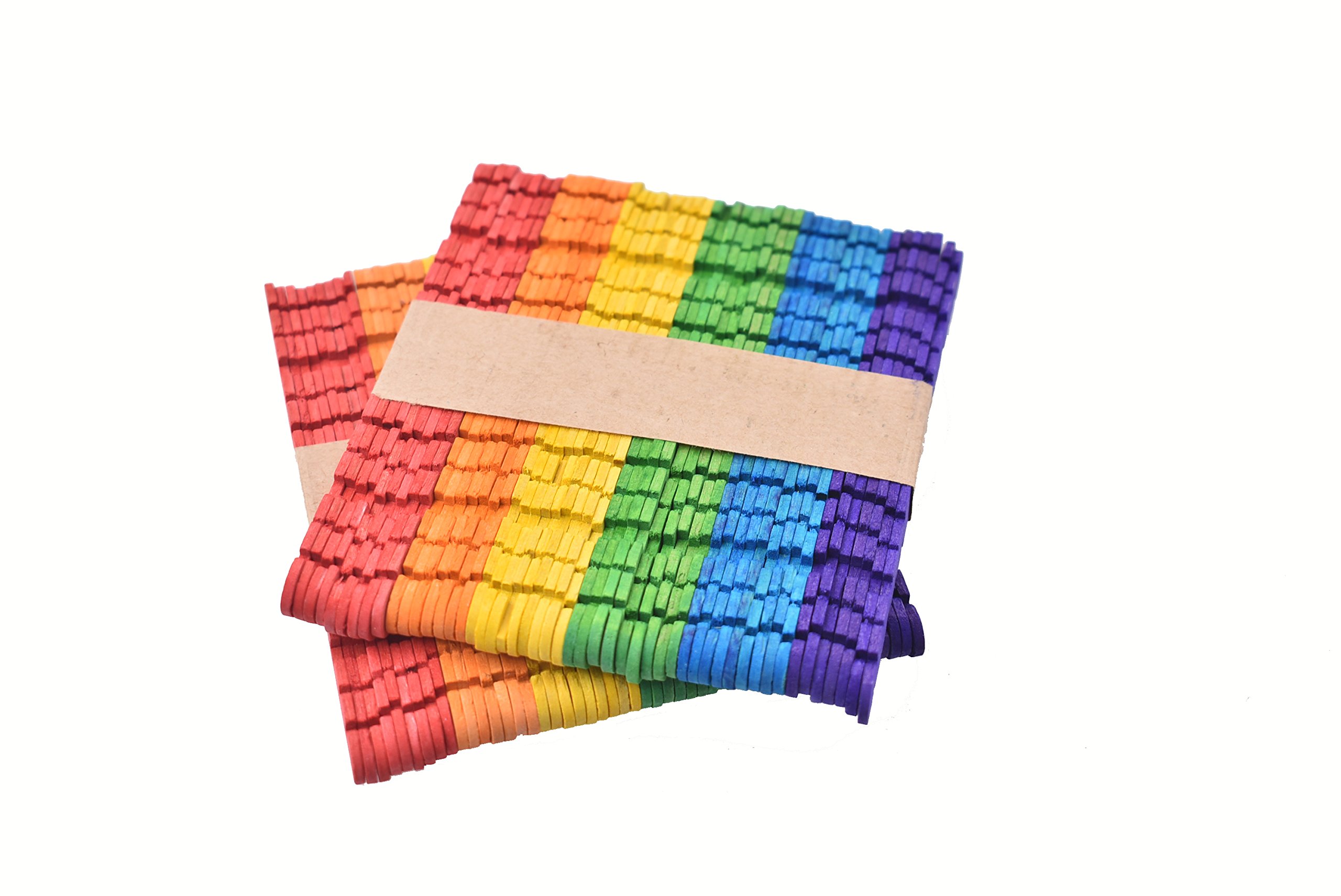 Raylinedo® 100pcs Wooden Ice Cream Stick Lollipop Popsicle Stick 11.4 x 1 x 0.2cm Multicoloured