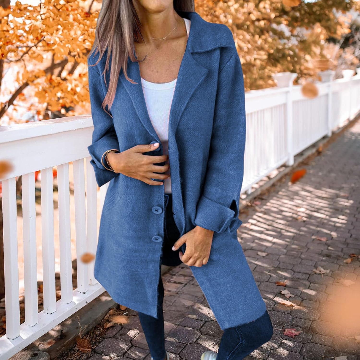 Women's Winter Pea Coat Single Breasted Stand Collar Warm Casual Trench Coat Trench Peacoat Jacket Overcoat Outwear