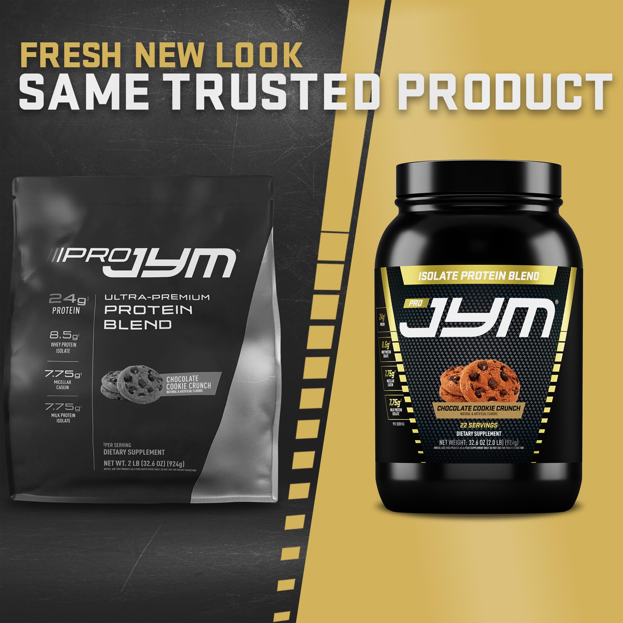 JYM Chocolate Cookie Crunch Whey & Casein Protein Powder, 2 lb, 22 Servings — Amazon image 3