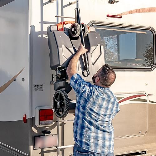 Miniatura 63 de Camco Rhino RV Tote Tank - Kit de accesorios para tanque portátil, incluye accesorios de tanque Rhino, incluye adaptador de remolque de acero