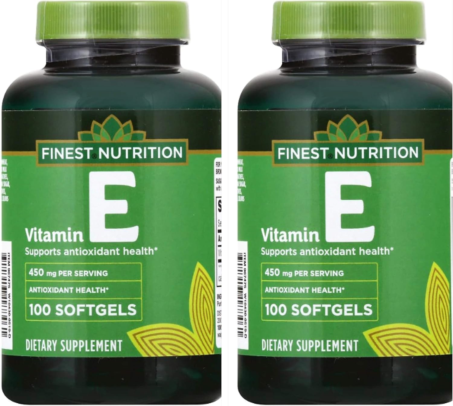 2 Packs Finest Nutrition Vitamin E 1000 IU Softgels 100