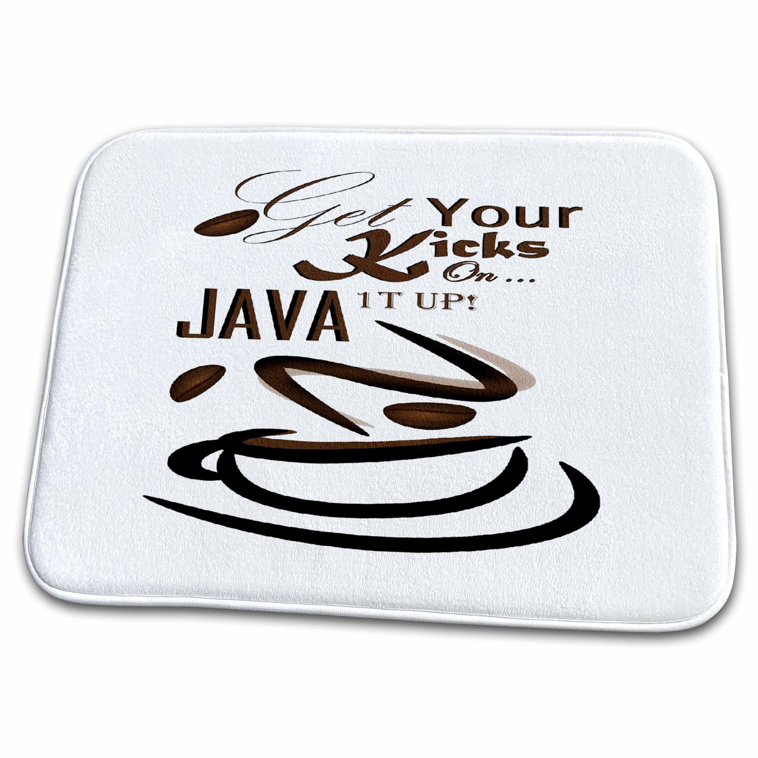 3dRose Java Kicks - Typography - Dish Drying Mats (ddm-242957-1)
