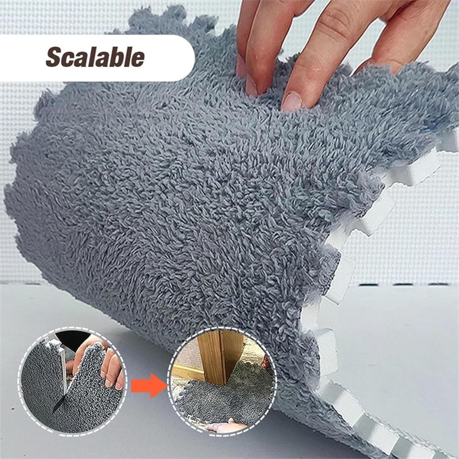 20pcs Soft Fluffy Interlocking Carpet DIY Cuttable Tiles, Plush Puzzle Square Washable Foam Floor Mat Tiles, Shaggy Playmat Easy to Store(Pink+Rose Red)