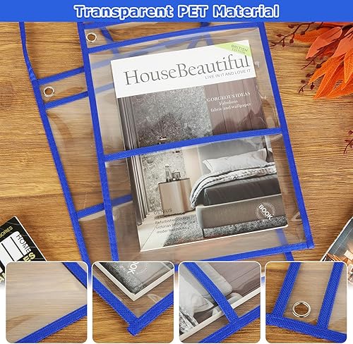 Miniatura 3 de 30 soportes para boletos de trabajo de 10 x 14 pulgadas con correa para colgar, soporte transparente para boletos de trabajo en ambos lados con 2