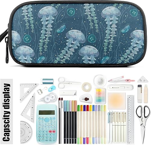 Miniatura 8 de Fustylead Estuche transparente de gran capacidad para lápices, bolsa de maquillaje multiusos, bolsa organizadora de almacenamiento para oficina,