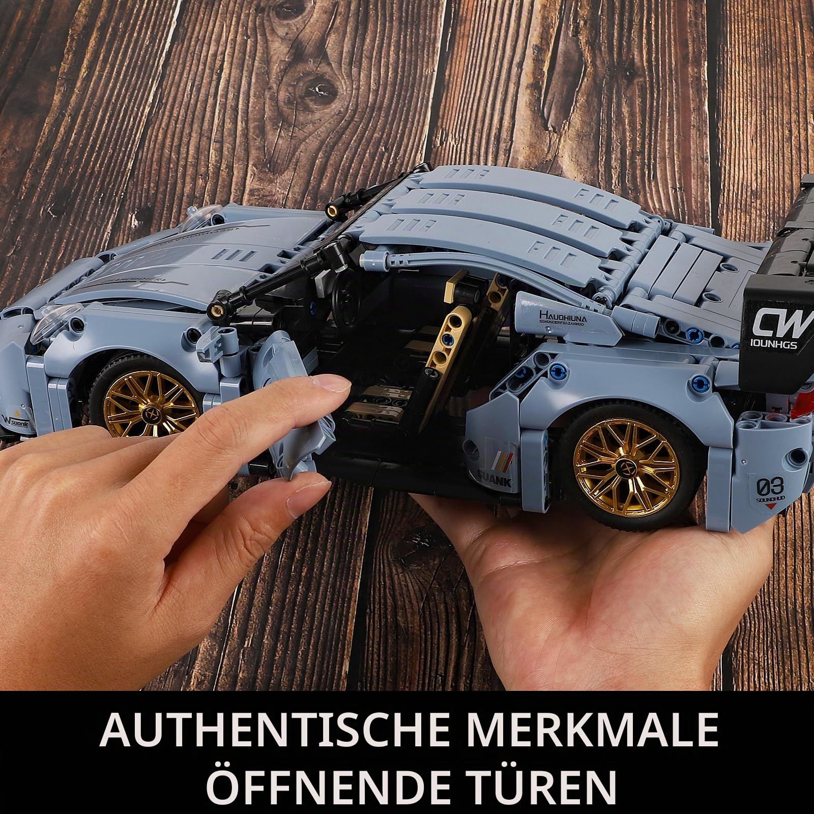 Technik Sportwagen Modellbausatz, 1:14 MOC Klemmbausteine Set(973 Teile)
