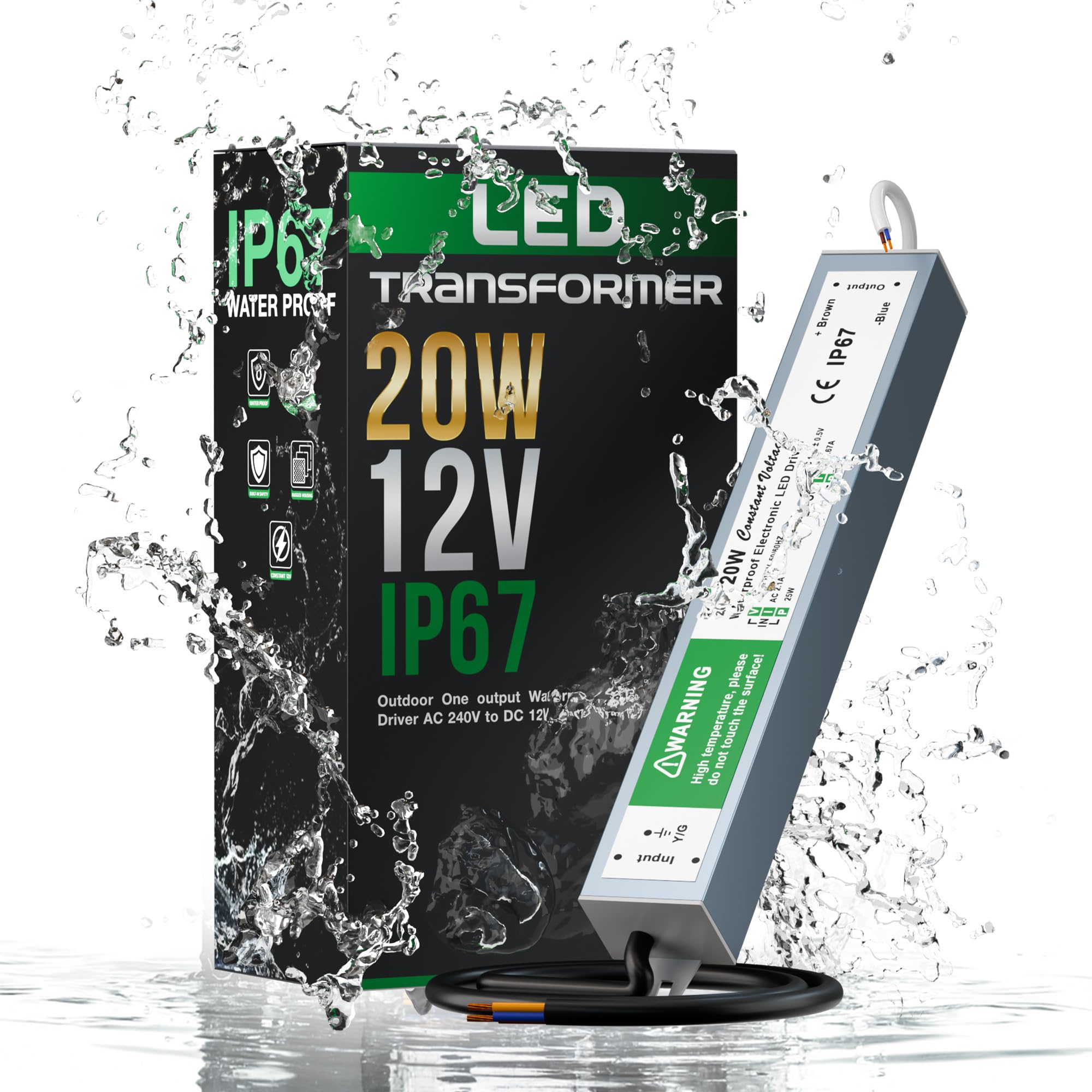 Transformers 12V 24V Power Supply IP67 Outdoor Waterproof 110 250V 170