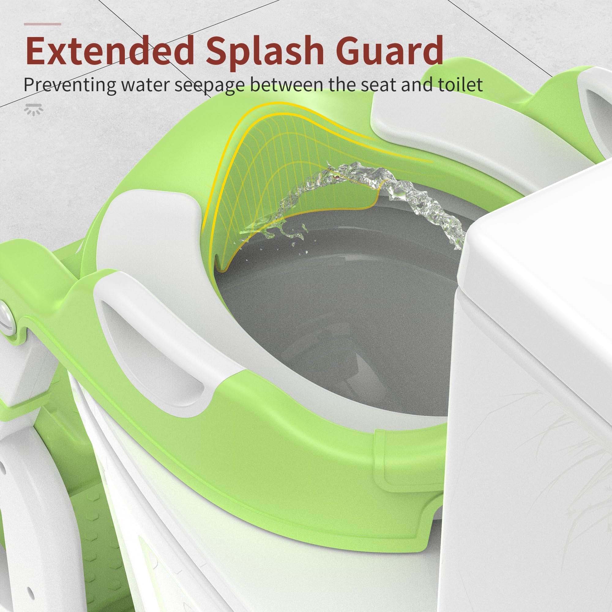 Meulife Asiento de entrenamiento para orinal, inodoro 2 en 1 mejorado para niños pequeños, asiento de inodoro para niños y niñas con protector contra salpicaduras, almohadilla antideslizante y