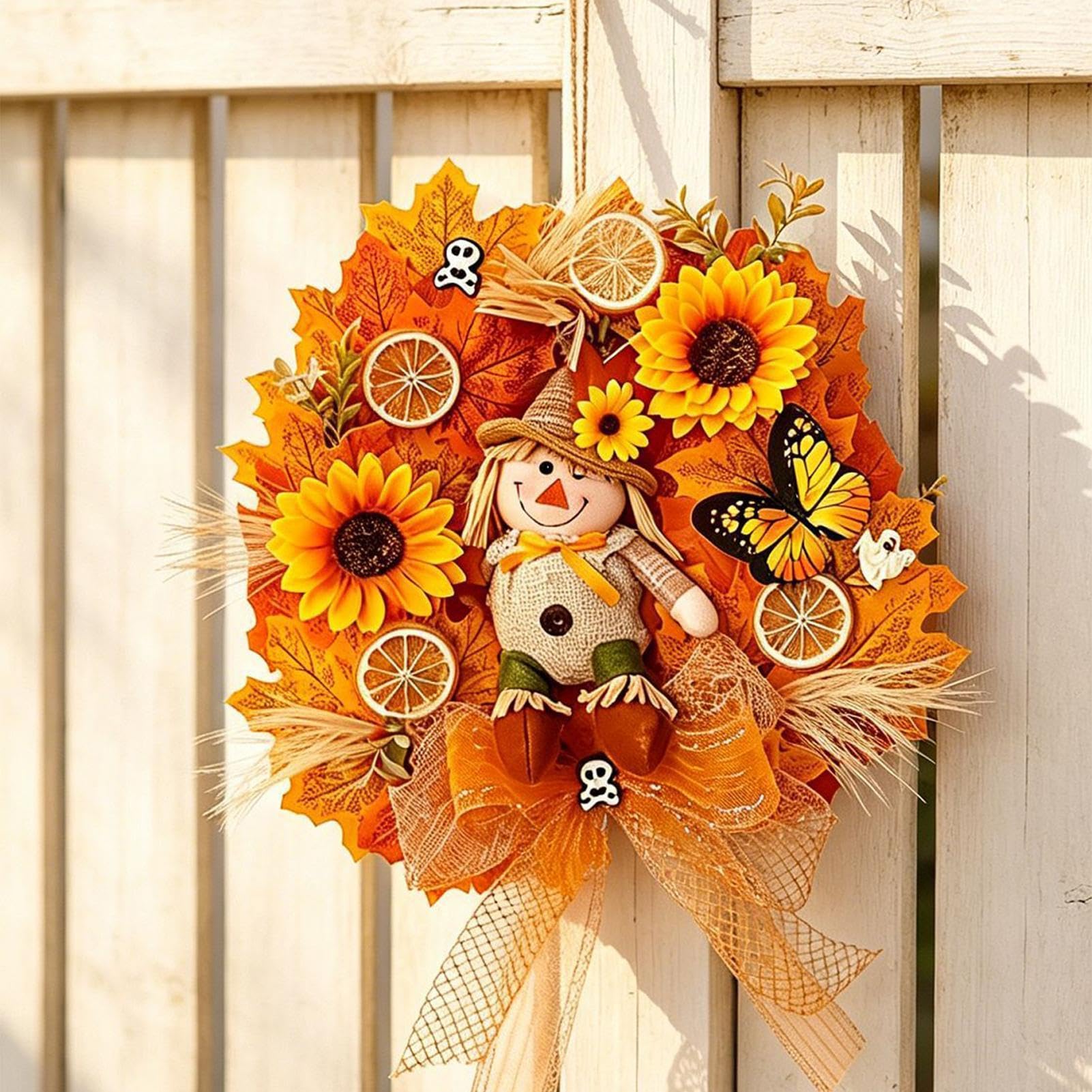 Ghirlanda Da Porta Autunnale Centrotavola Floreale Rustico Stile Fattoria
