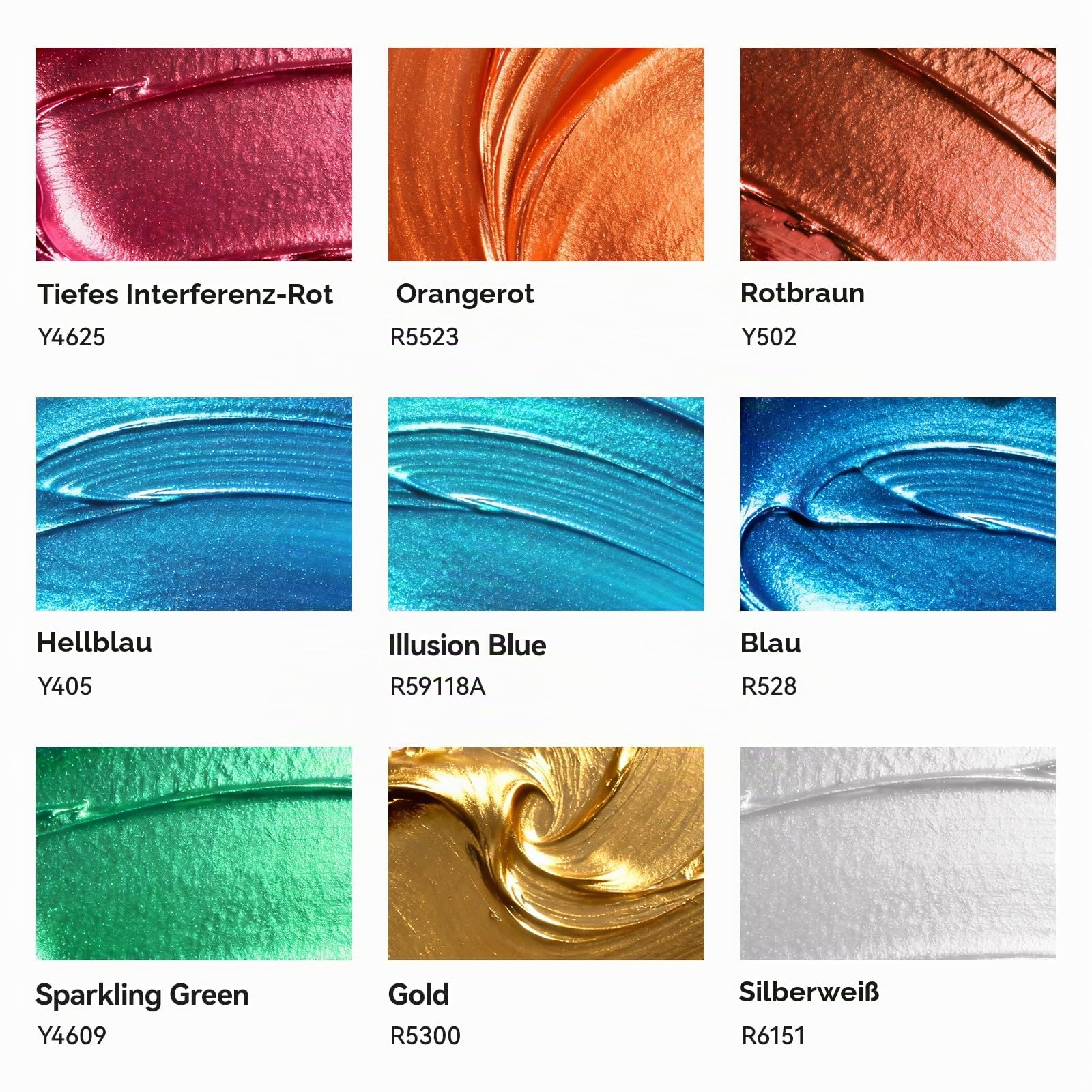 Paul Rubens Metallic Ölfarbe Set, Künstler-Qualität 9 Farben * 60ml Große Tuben, Professionelle Ölfarbe für Leinwand, Holz, hohe Farbintensität und Konsistenz, Künstlerbedarf für Künstler und Anfänger
