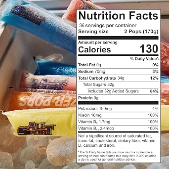 All Sport Hydration Freezer Pops, 36 CT (All Sport)