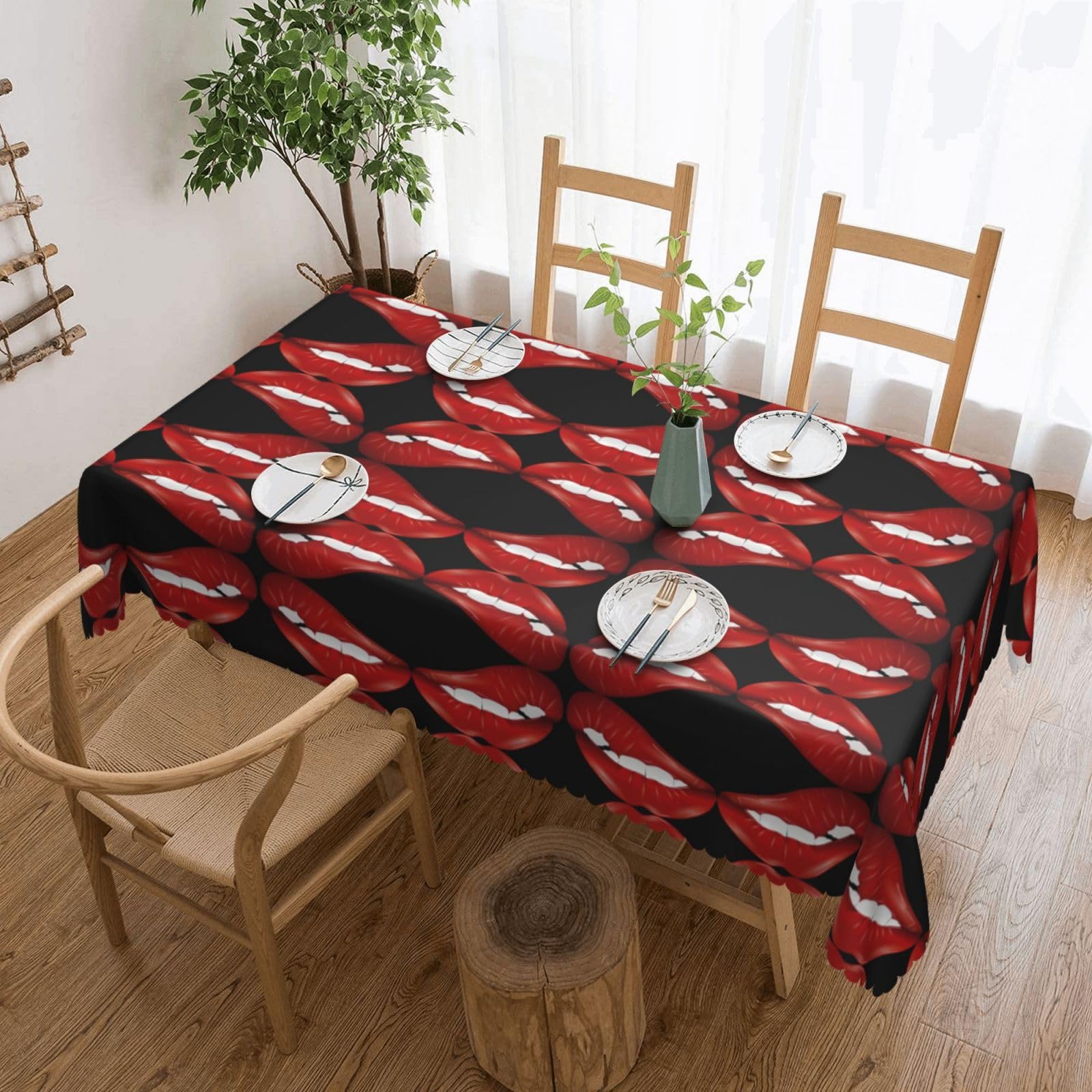 MROWYC Lip Printed tablecloths are suitable for hotels, picnics, and parties, and can effectively protect the tabletop