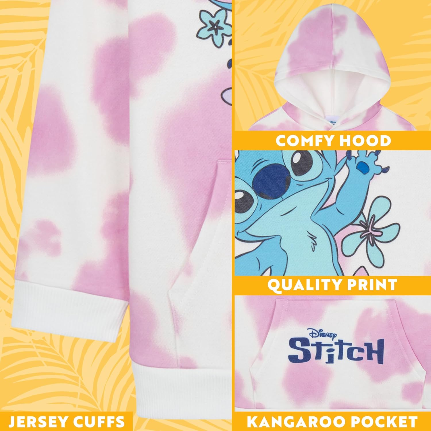 Disney Stitch Girls Teens Hoodie Jumper Pullover Sweatshirt Teen Girl Clothes Tie Dye 3D Ears Kangaroo Pocket Gifts for Girls - Image 5