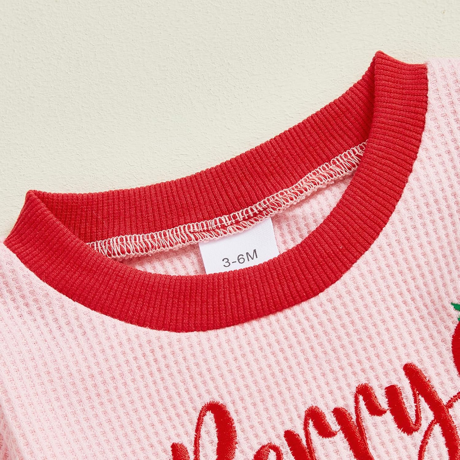 Madjtlqy Toddler Baby Girl Outfits Strawberry Waffle Long Sleeve Sweatshirt Pullover and Pants 2 Pcs Fall Winter Clothes Set - Image 4