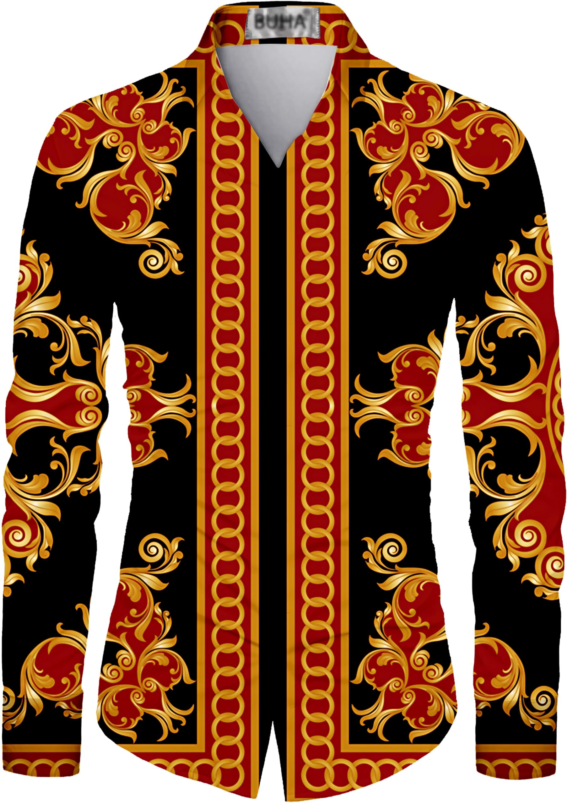 Men's Polycotton Regular Fit Printed Unstitched Shirt Fabric 2.25 Meters with Elegant Design For Casual Outings, Parties, Festivals (Orange)-image-42