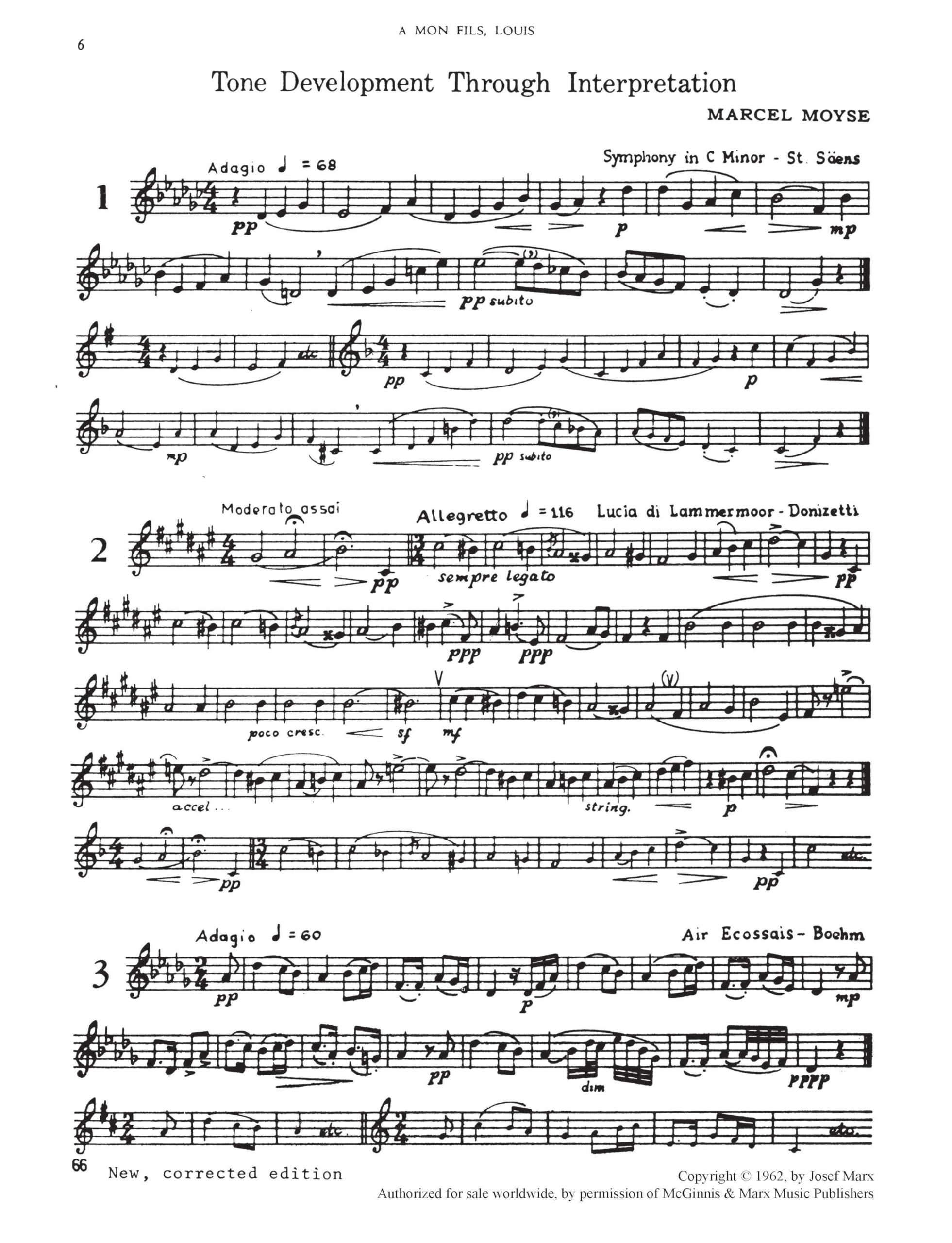 Marcel moyse : tone development through interpretation for the flute (instrumental solo): Sammelband, Lehrmaterial für Flöte