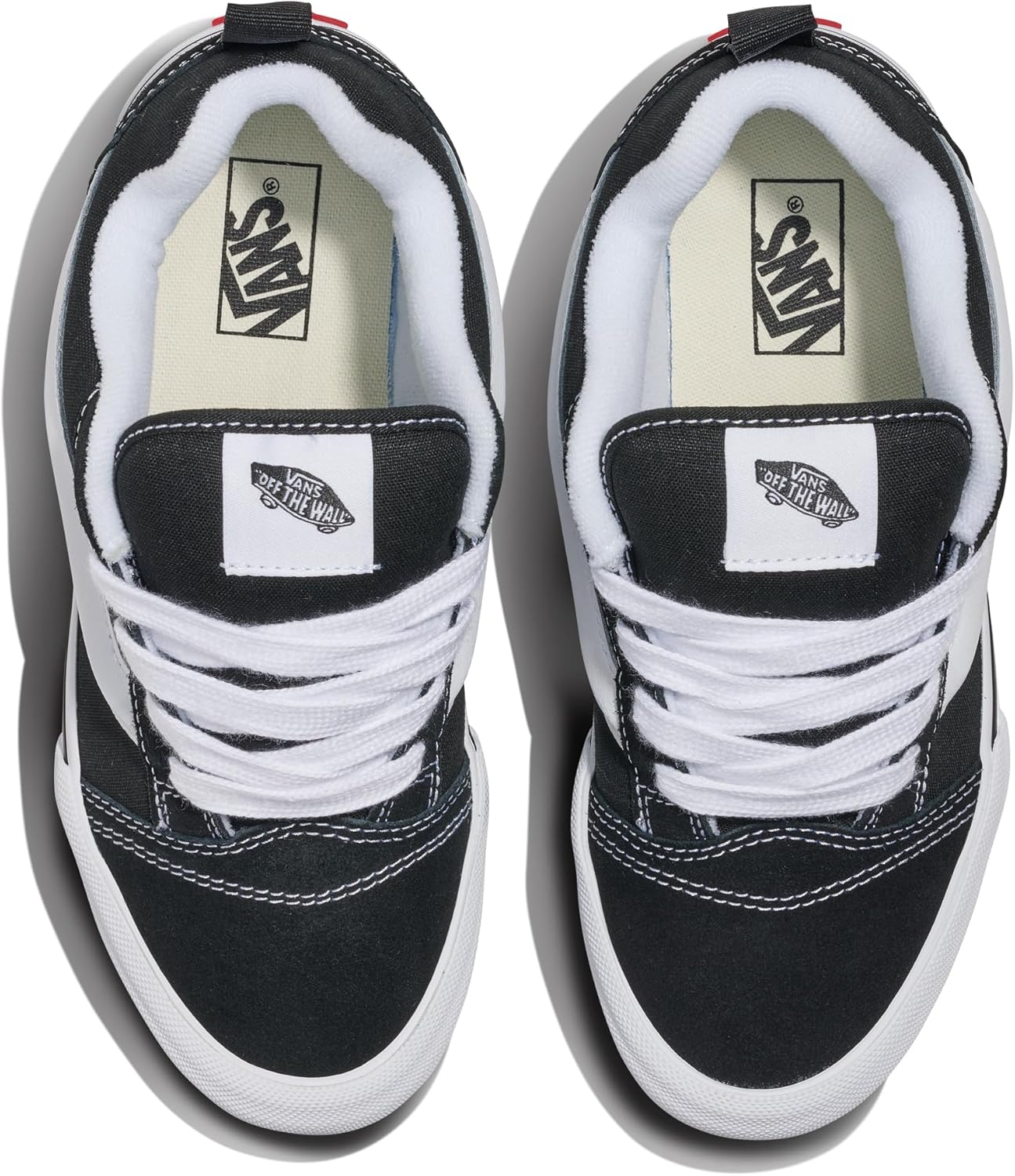 Vans Big Kids' Knu Skool Shoe | '90s Retro Puffy Low-Top Fashion Sneakers for Boys & Girls, Black/True White, 6.5 - Image 5