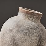 SIDUCAL Ceramic Decorative Flower Vase | 6 Inch Pottery Rustic Farmhouse Vase | Boho Vase for Home Decor | Whitewashed Terracotta Vase for Table, Living Room, Bathroom, Shelf, Mantel Decoration