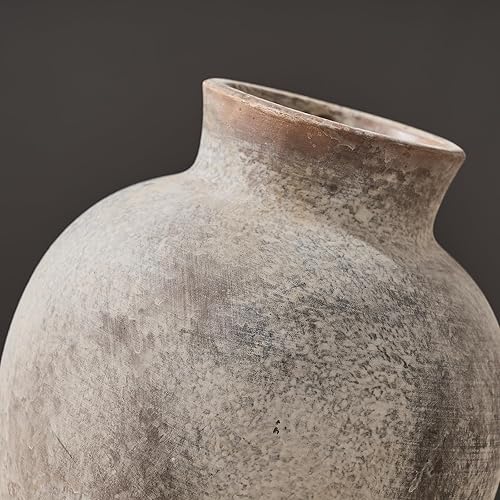 Miniatura 5 de SIDUCAL Florero decorativo de cerámica  Florero rústico de cerámica de 6 pulgadas  Florero bohemio para decoración del hogar  Jarrón de terracota