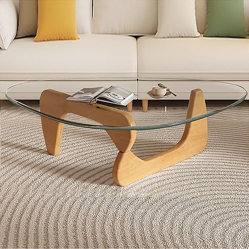 Miniatura 14 de Mesa de centro moderna de vidrio para sala de estar, mesa de centro de mediados de siglo, mesas de café pequeñas, adecuada para dormitorio, sala de