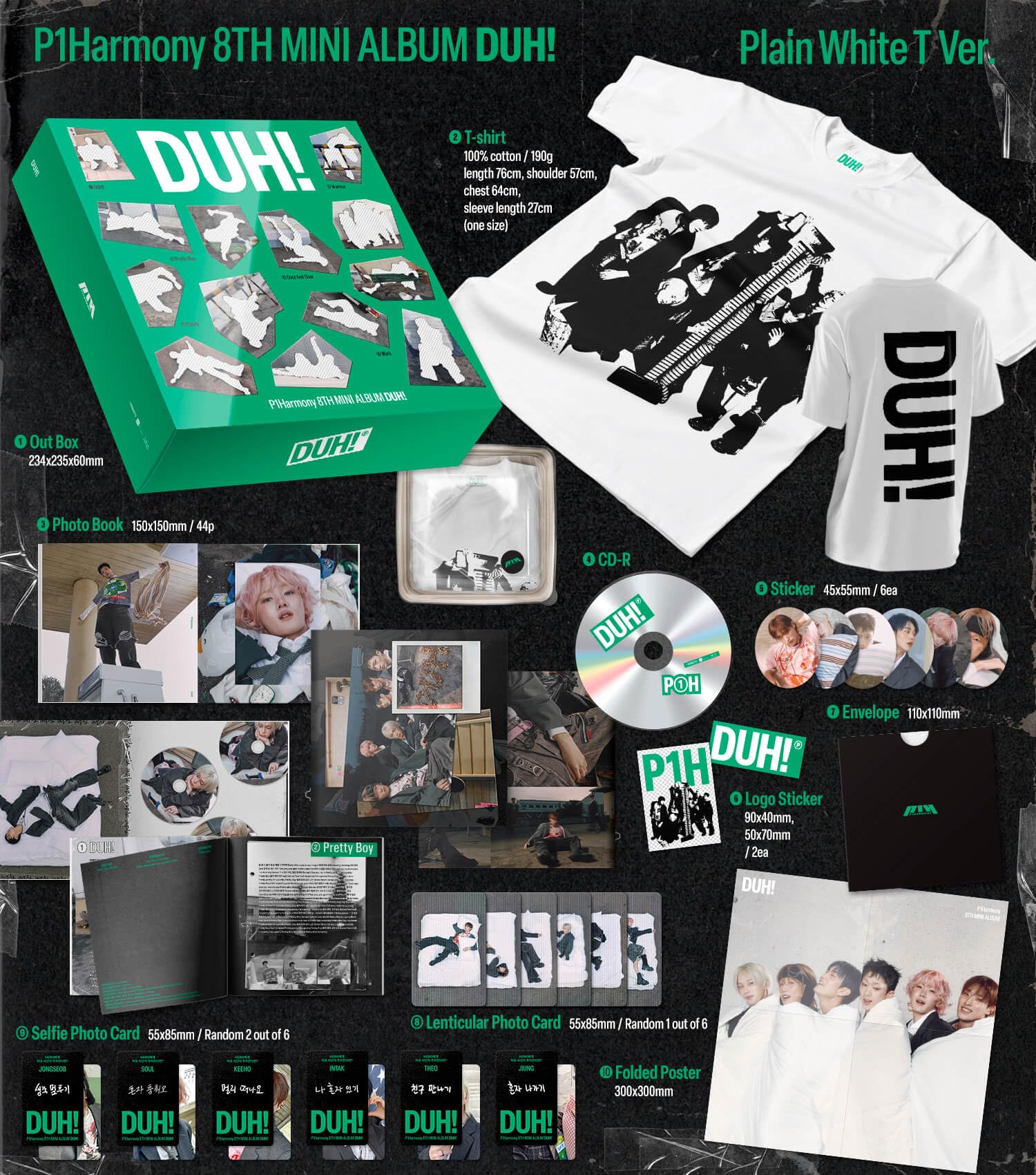Amazon.com: P1Harmony DUH! Album [MD ver. (Limited ver.)]+Pre