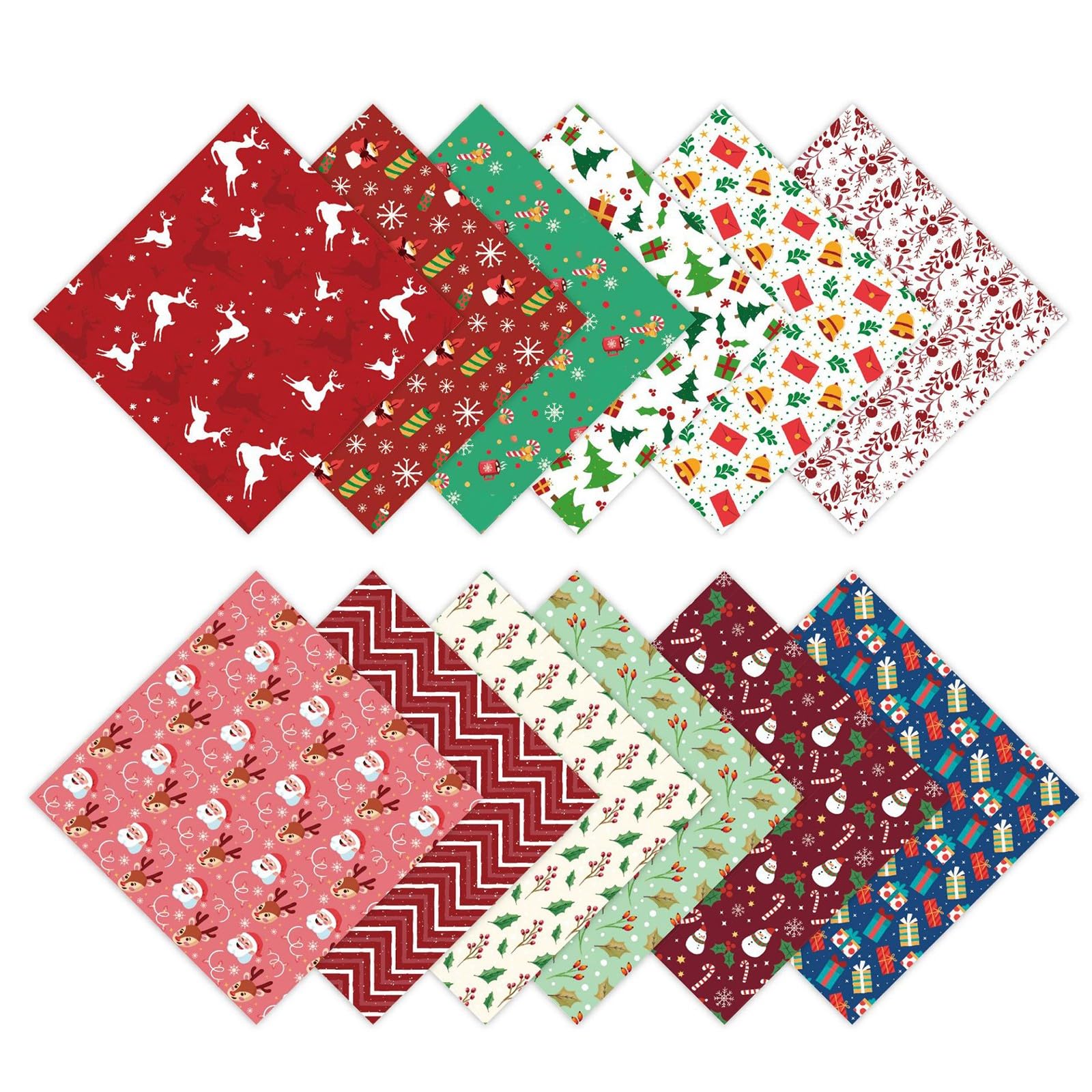 12 Sheets Christmas Wrapping Paper 15x17cm for DIY Craft Gift