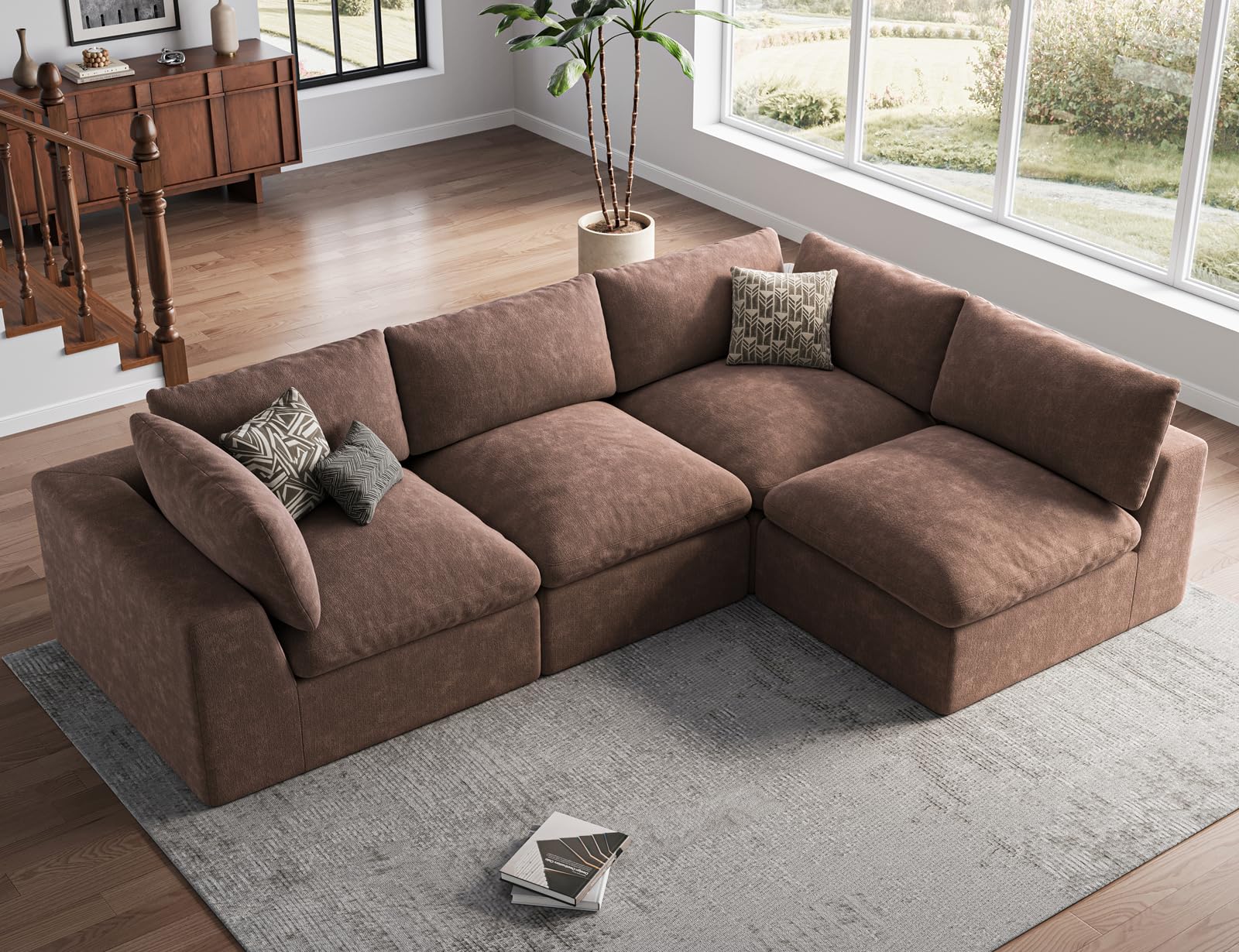 120' Cloud Sectional Couch by TROMIRY