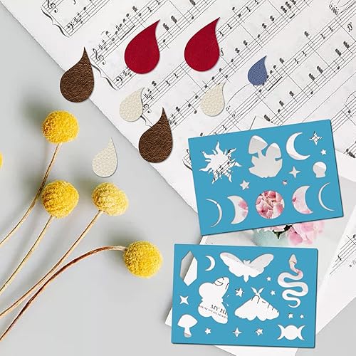 Miniatura 6 de GORGECRAFT Plantillas de diseño lapidario reutilizable de 5 x 3.5 pulgadas, 2 estilos, bolas de cristal, diamantes, óvalos, para dibujar y hacer