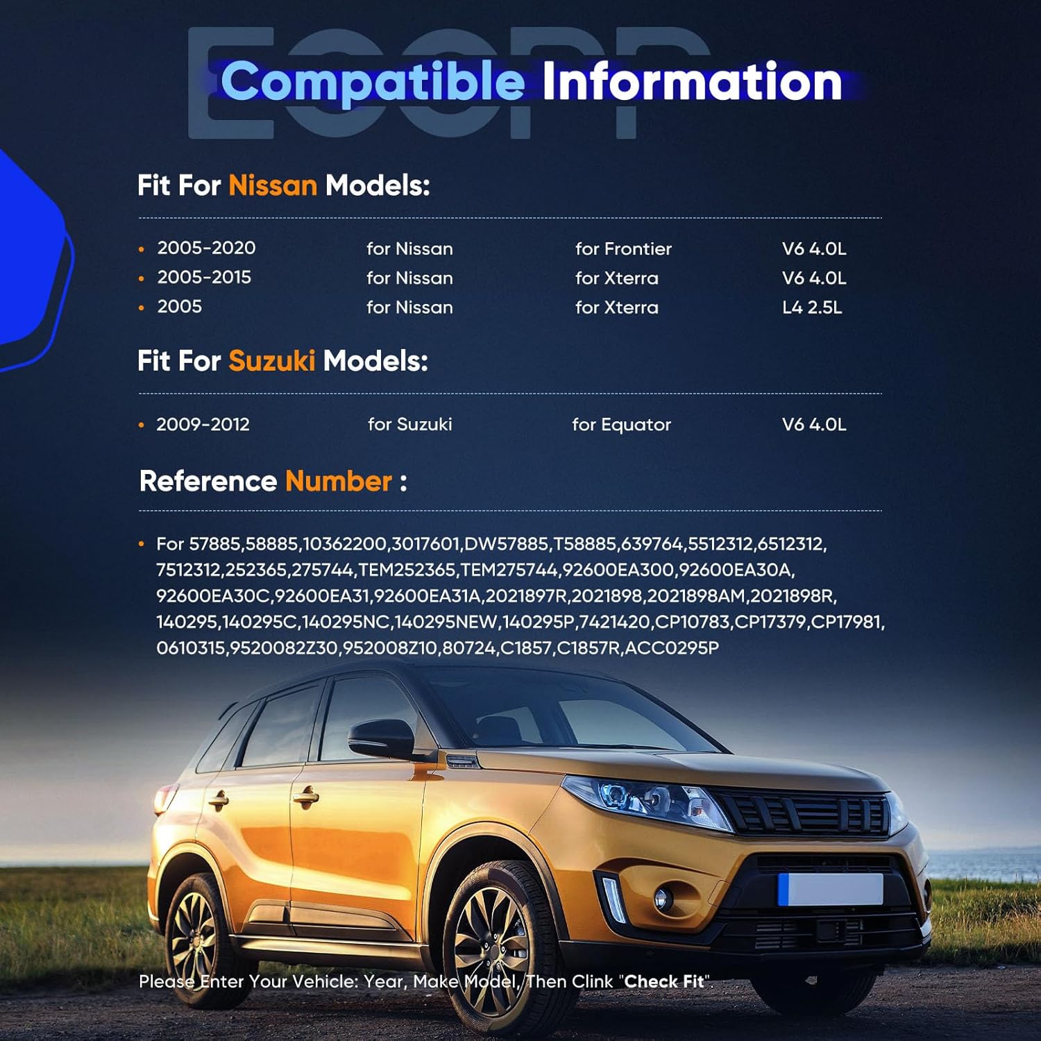 ECCPP A/C Compressor with Clutch 2005-2019 for Nissan Frontier Xterra 4.0L 2009-2012 for Suzuki Equator 4.0L AC Compressor