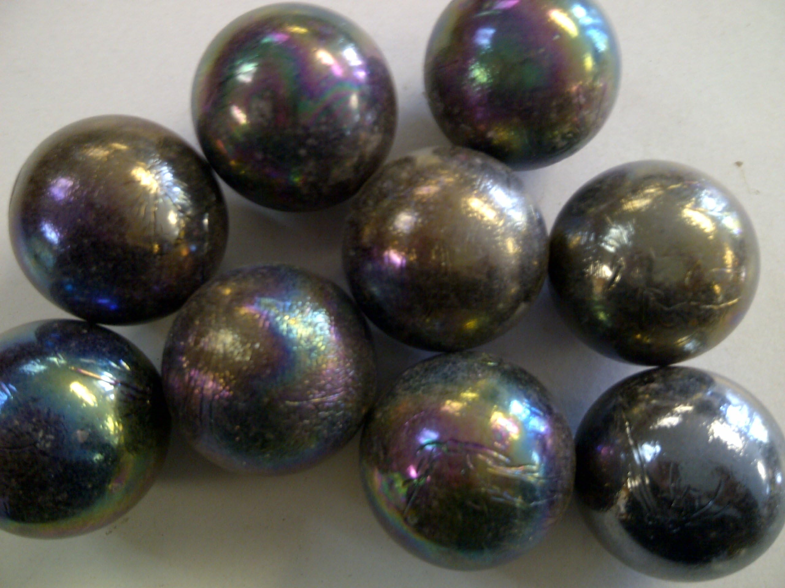 TBC "XXL MARBLES" Unique XXL Decorative Marbles: A Unique Shade Of Dark Metal with Colbalt/Green/Silver/Gold. 100% Glass Marbles. Great in Gardens, Vase Fillers Use in Floral Arrangements, with Candles, Aquariums, Wet or Dry. Great for an Eye Catching Centerpiece with Led Lights. Can Also Be Used in Games. 8 Marbles Per Bag. Marbles XX-Large Size