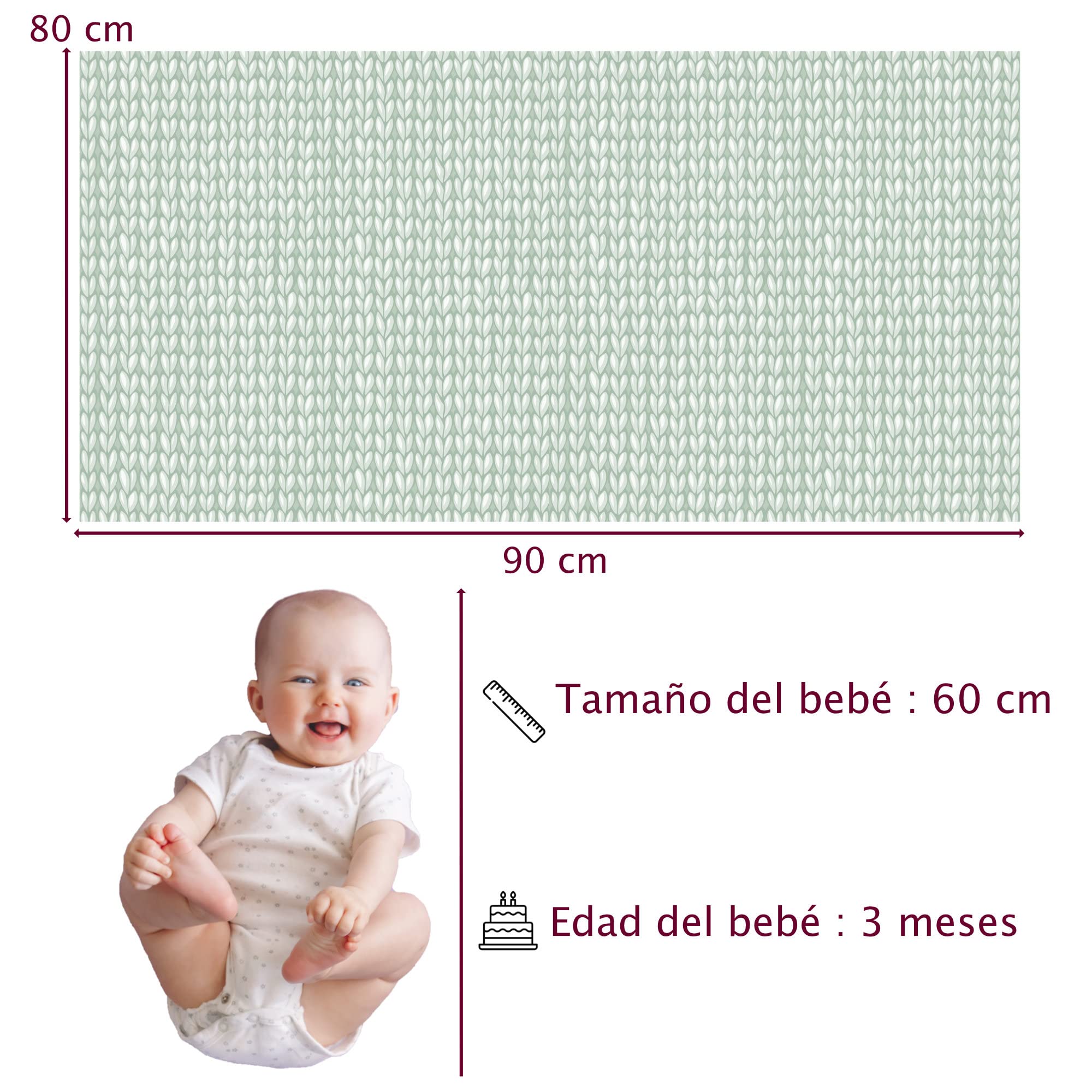 Manta de bebé DIY 100% algodón Kit de Tejido - Kit de costura para principiantes completo con agujas de tejer - Ideal para regalar