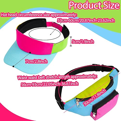 Miniatura 2 de YAROMO Accesorios de hip hop para mujer, accesorios de atuendo de los años 80 y 90 para mujeres y hombres, riñonera de neón, bolsa de cintura