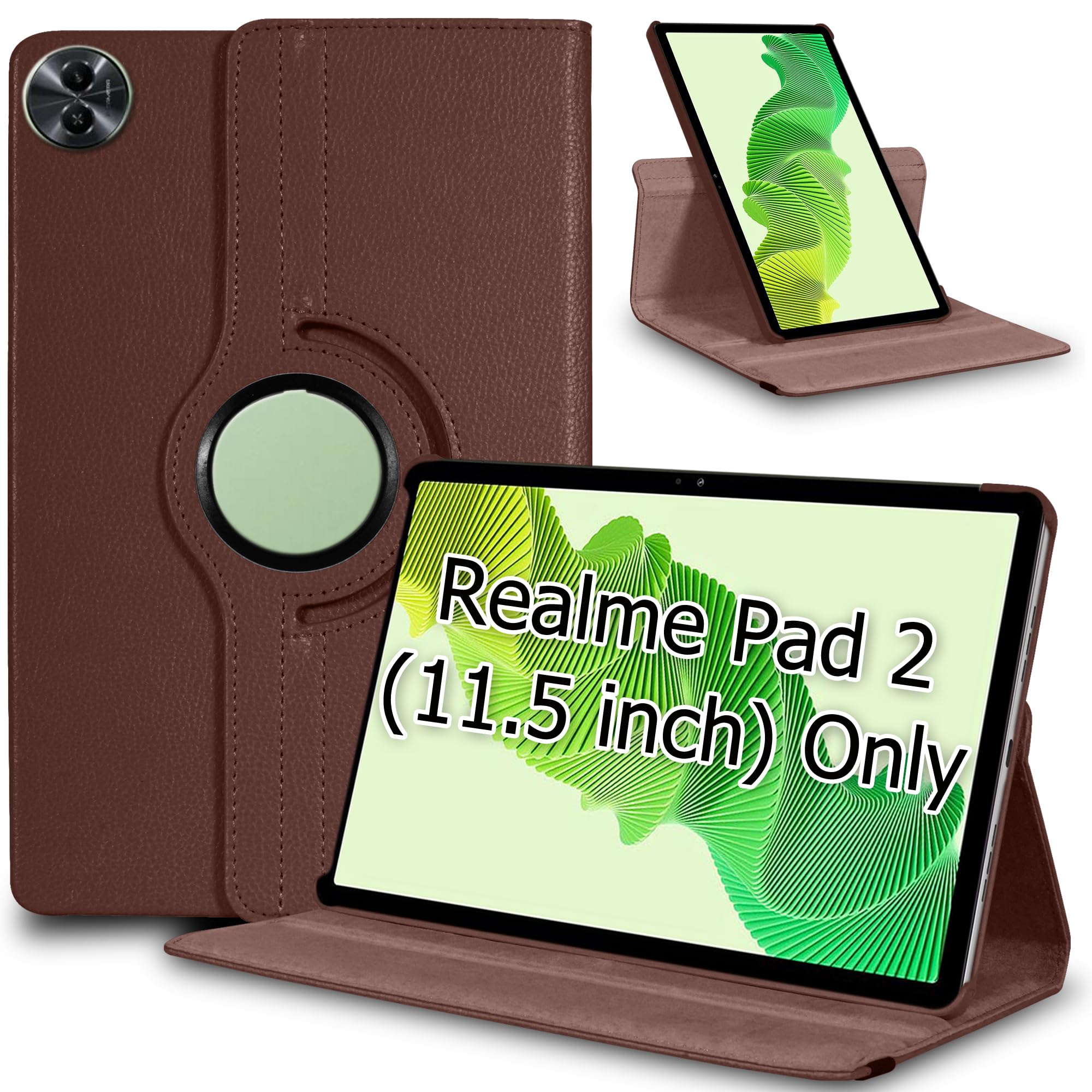 MJYK Flip Case for Realme Pad 2 Cover 11.5 inch 360 Degree Rotating Stand Case Cover (Brown) (B0CV5DWXK9) Amazon Price History, Amazon Price Tracker