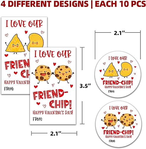 Miniatura 2 de Etiquetas adhesivas de regalo para el día de San Valentín, 40 unidades de etiquetas redondas de galletas y etiquetas de nombre rectangulares para
