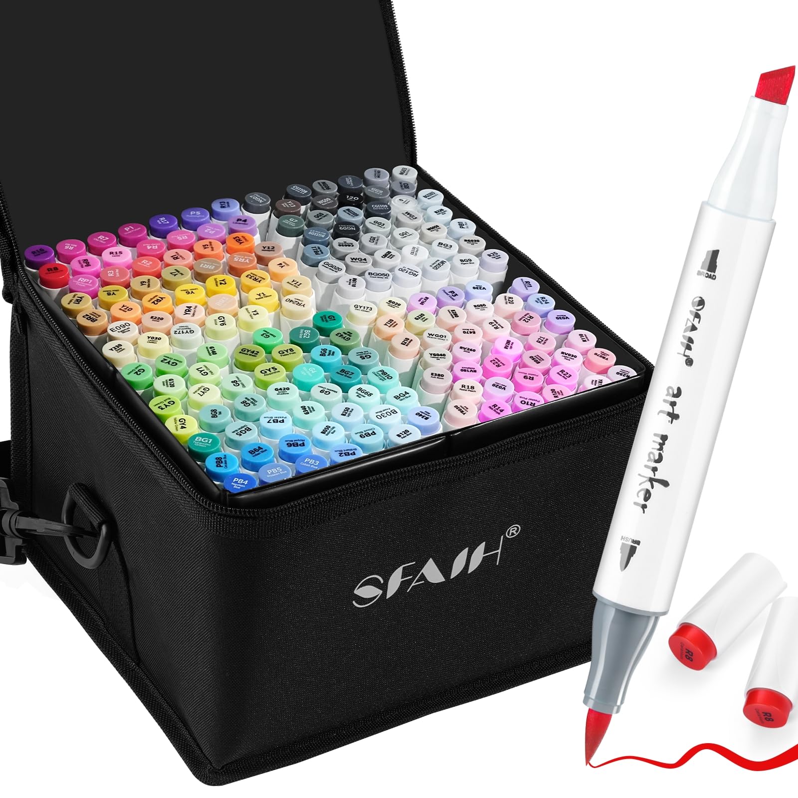 Amazon.com: SFAIH 168 Alcohol Markers Set with Leather Marker