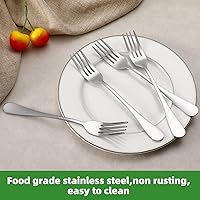 Vista 3 de Juego de 12 tenedores de acero inoxidable de grado alimenticio, tenedor de cubiertos, tenedor de ensalada, tenedores de metal para el hogar, cocina