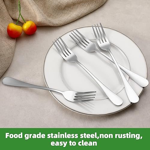 Miniatura 3 de Juego de 12 tenedores de acero inoxidable de grado alimenticio, tenedor de cubiertos, tenedor de ensalada, tenedores de metal para el hogar, cocina