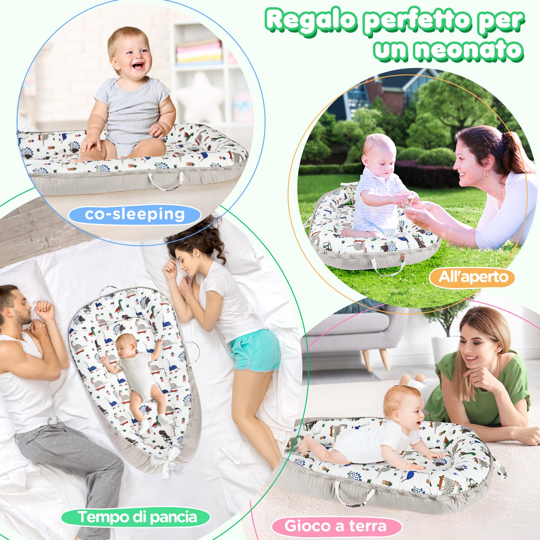 URMYWO Riduttore Lettino Neonato 90x55 cm Cuscino Doppia Faccia Riduttore per Culla Neonato in Cotone 100% Puro Fatto a Mano per Massimo Comfort (Marrone)