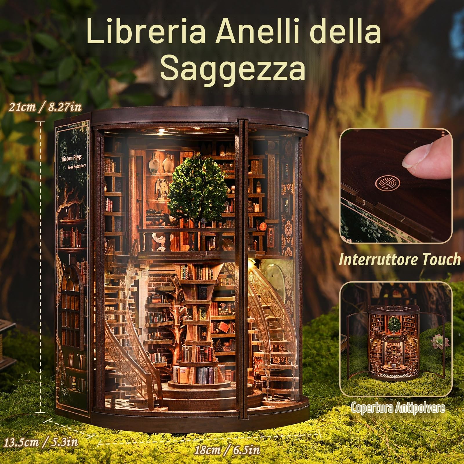 Kit per angolo lettura fai da te, con luce LED, puzzle in legno 3D,