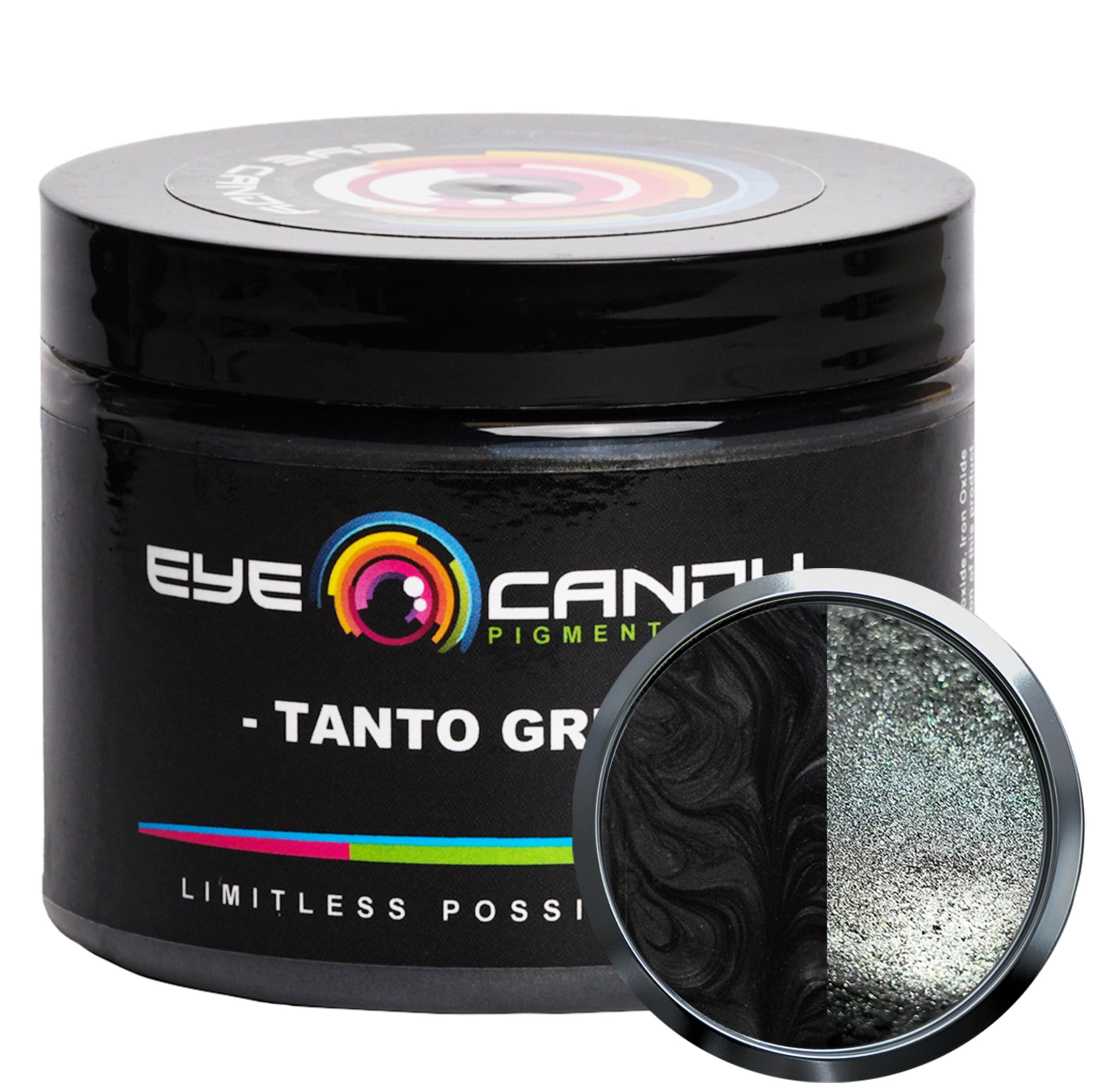 Eye Candy Pigments Premium Grey Mica Powder - Tanto Grey (50gr) - for Epoxy, Resin, Soap, Paint, Woodworking, Acrylic Pouring, Bath Bombs, Fishing