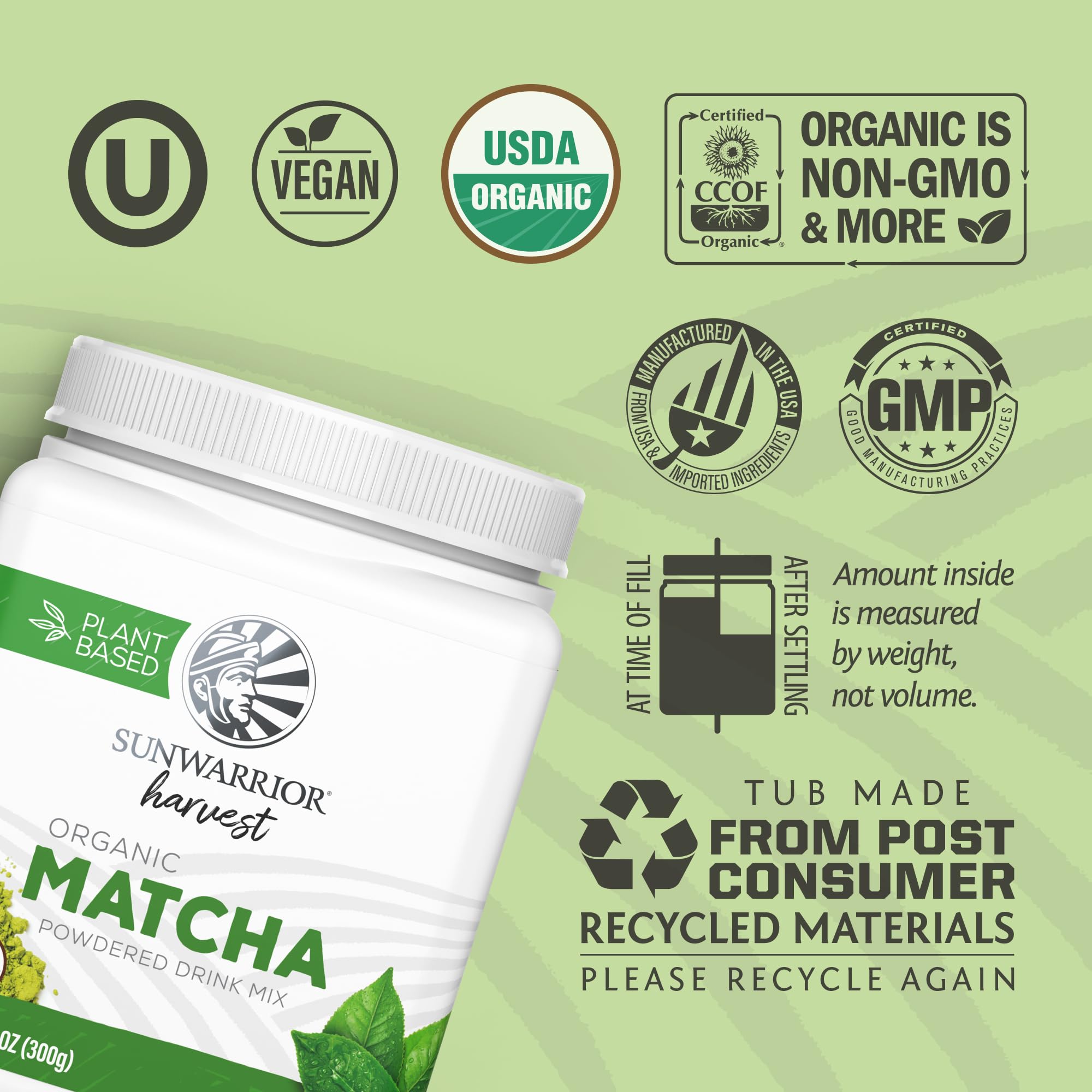 Organic Matcha Green Tea Powder Culinary Grade Matcha for Smoothies Baking Lattes Vegan Sugar Dairy Free 225 Servings — view 3