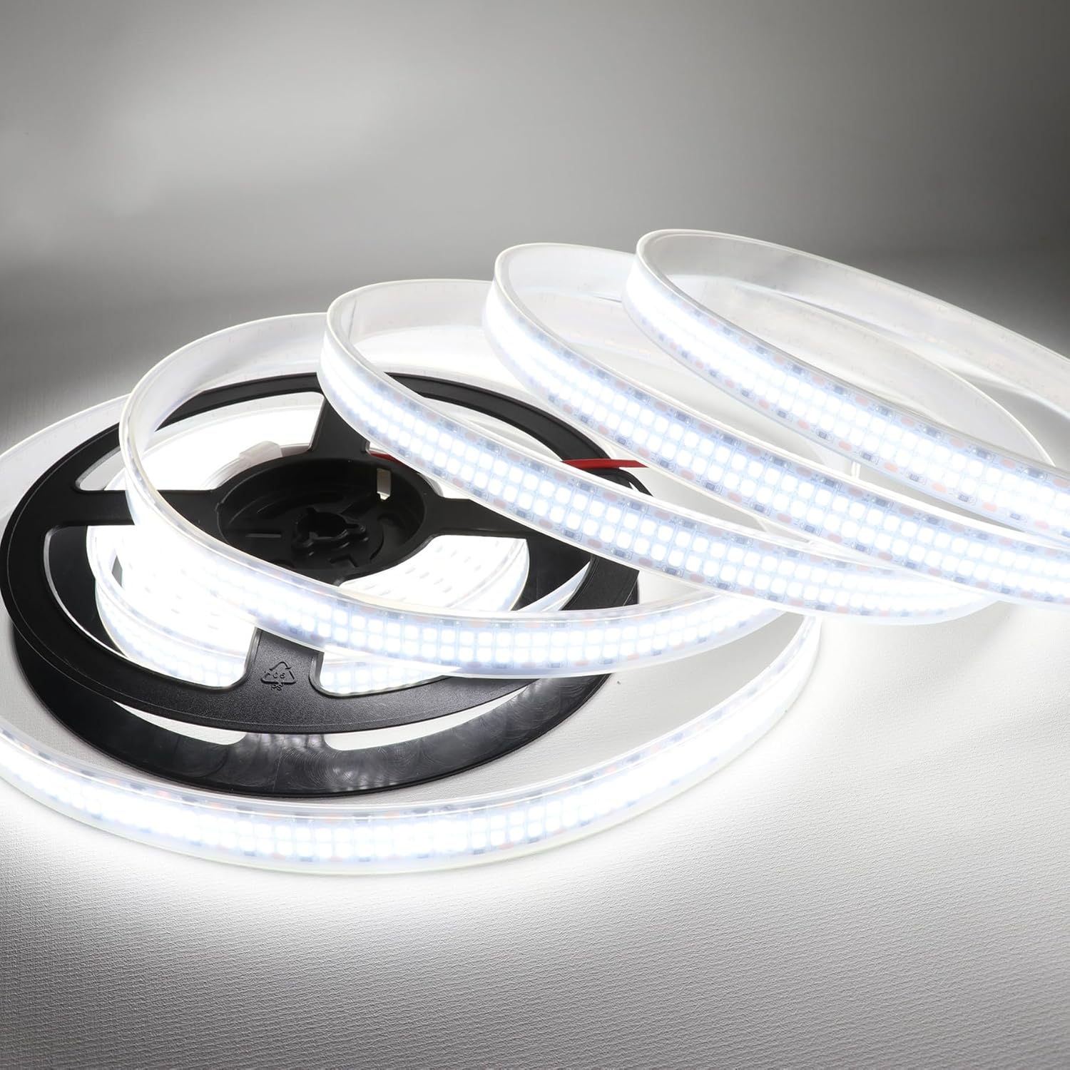 LED Strip Lights Cold White 6500K 16.4ft/5M Double Row 2835 SMD 2400LEDs DC 24V Daylight Bright Dimmable Flexible LED Tape Light Waterproof IP67 Outdoor Lighting(No Adapter and Dimmer)