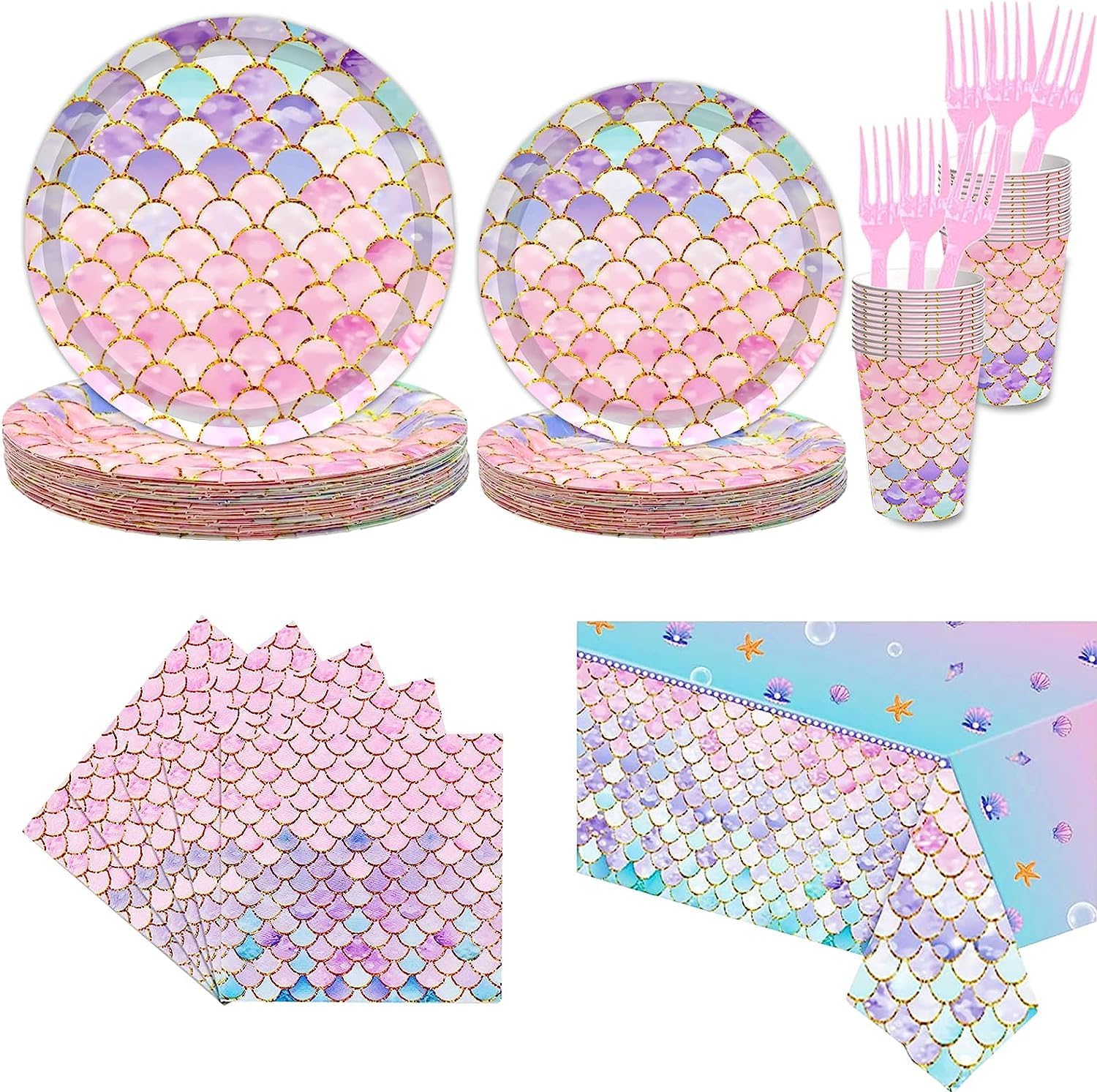 AM ANNA 85 Pcs Mermaid Party Decorations, Mermaid Birthday Party