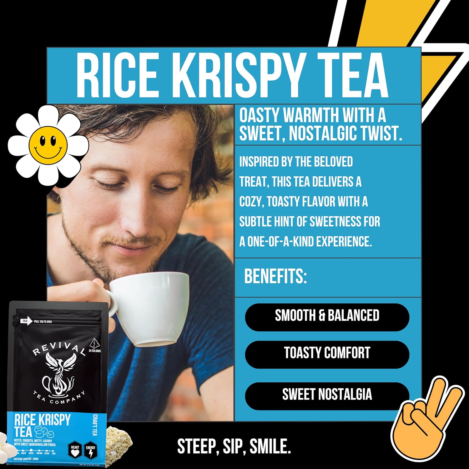 Revival Tea Company Rice Krispy Tea - Green Tea Blend with Toasted Rice and Marshmallow Flavor - Loose Leaf 6 Ounces image 3